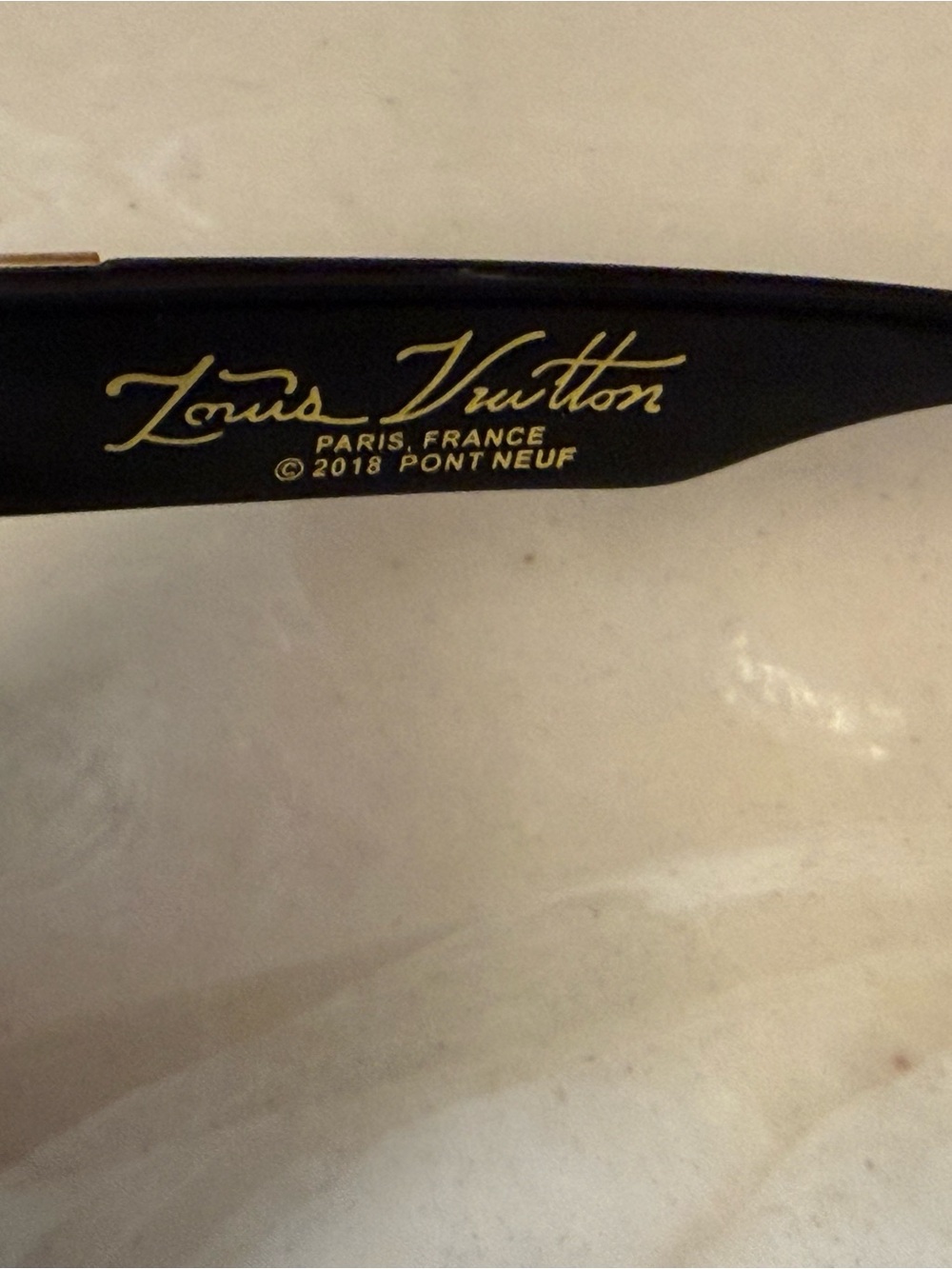 Louis Vuitton Black Rectangular Sunglasses with Gold Crystal Trim - Picture 6 of 9